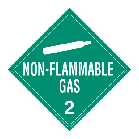 LabelMaster® Z-EZ3 Non-Flammable Gas Placard, Worded, Removable Vinyl, 25/Pack